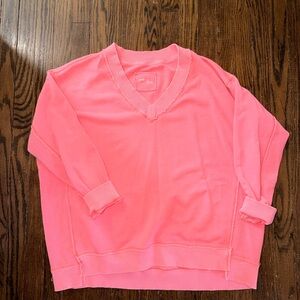 American Eagle Outfitters Pink oversized V-Neck Sweater